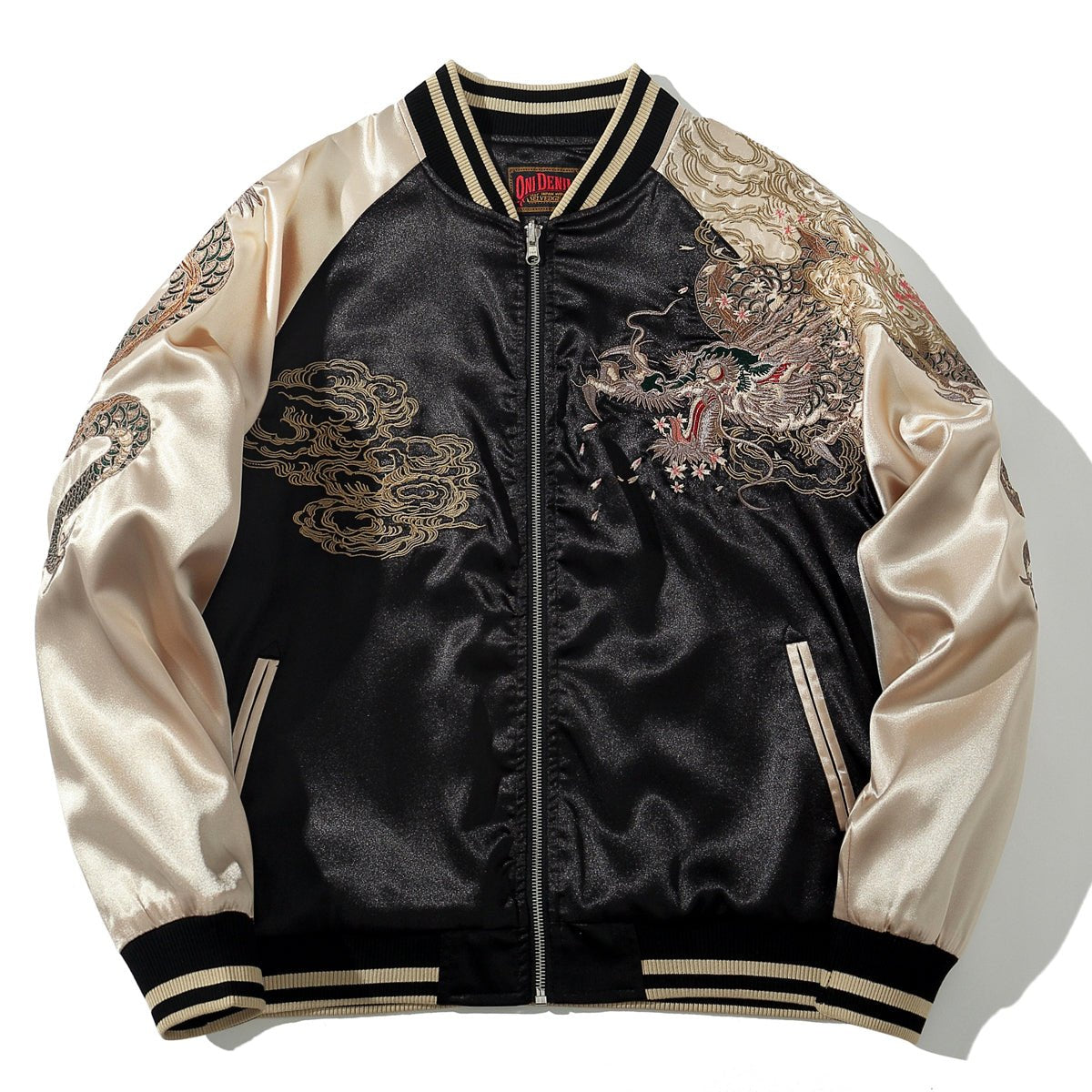 Sakura Dragon Embroidery Sukajan Jacket | Zen Breaker