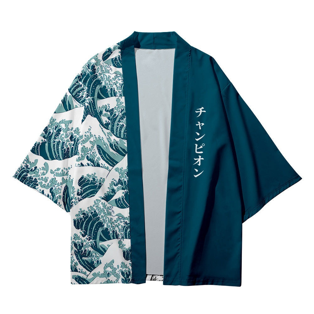 最終値下げ！Salsation 新作 Kimono Shirt (M) Great Wave Kimono Shirt | Zen Breaker