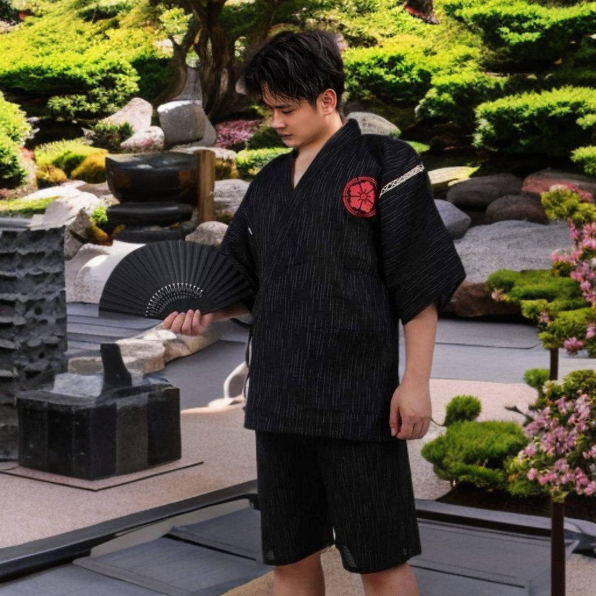 hide LEMONed 甚兵衛 Twin Koi Print Jinbei Homewear Set | Zen Breaker