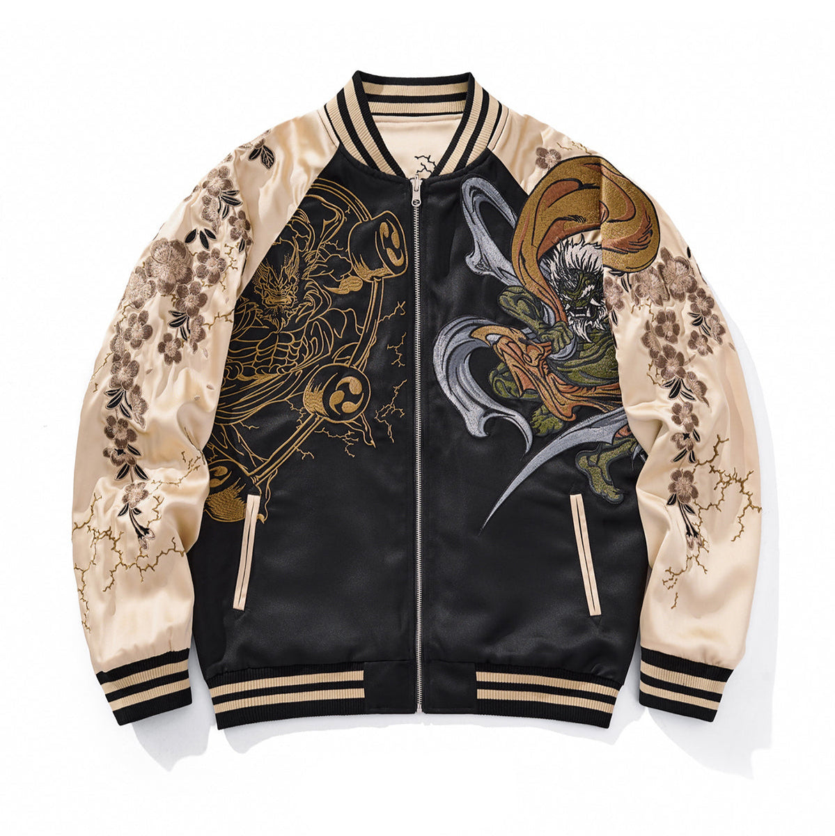 Reversible Thunder God Embroidery Sukajan Jacket | Zen Breaker