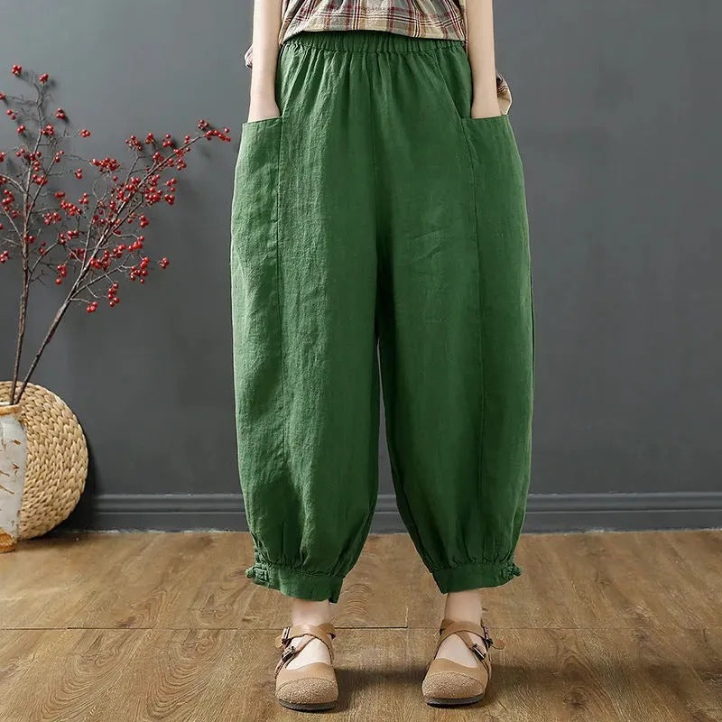 Loose Fit Linen Tight End Pants | Zen Breaker