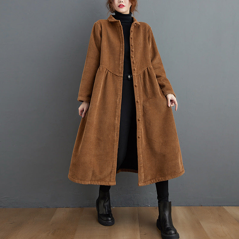 Maxi Corduroy Trench Coat