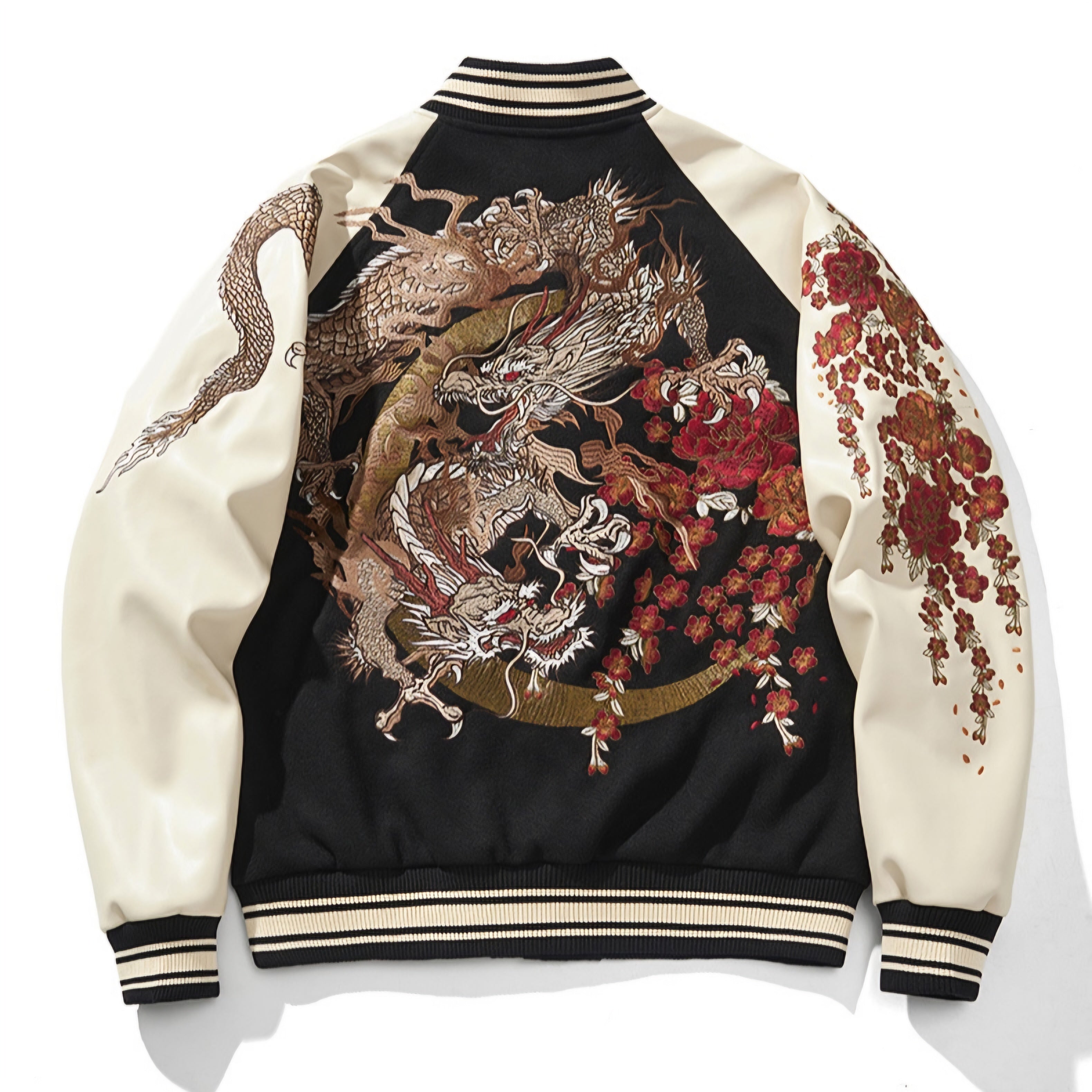 Moon Dragon Embroidery Sukajan Jacket | Zen Breaker