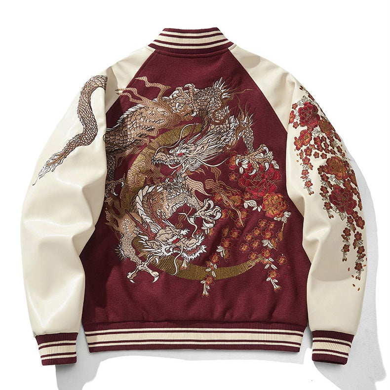 Moon Dragon Embroidery Sukajan Jacket | Zen Breaker