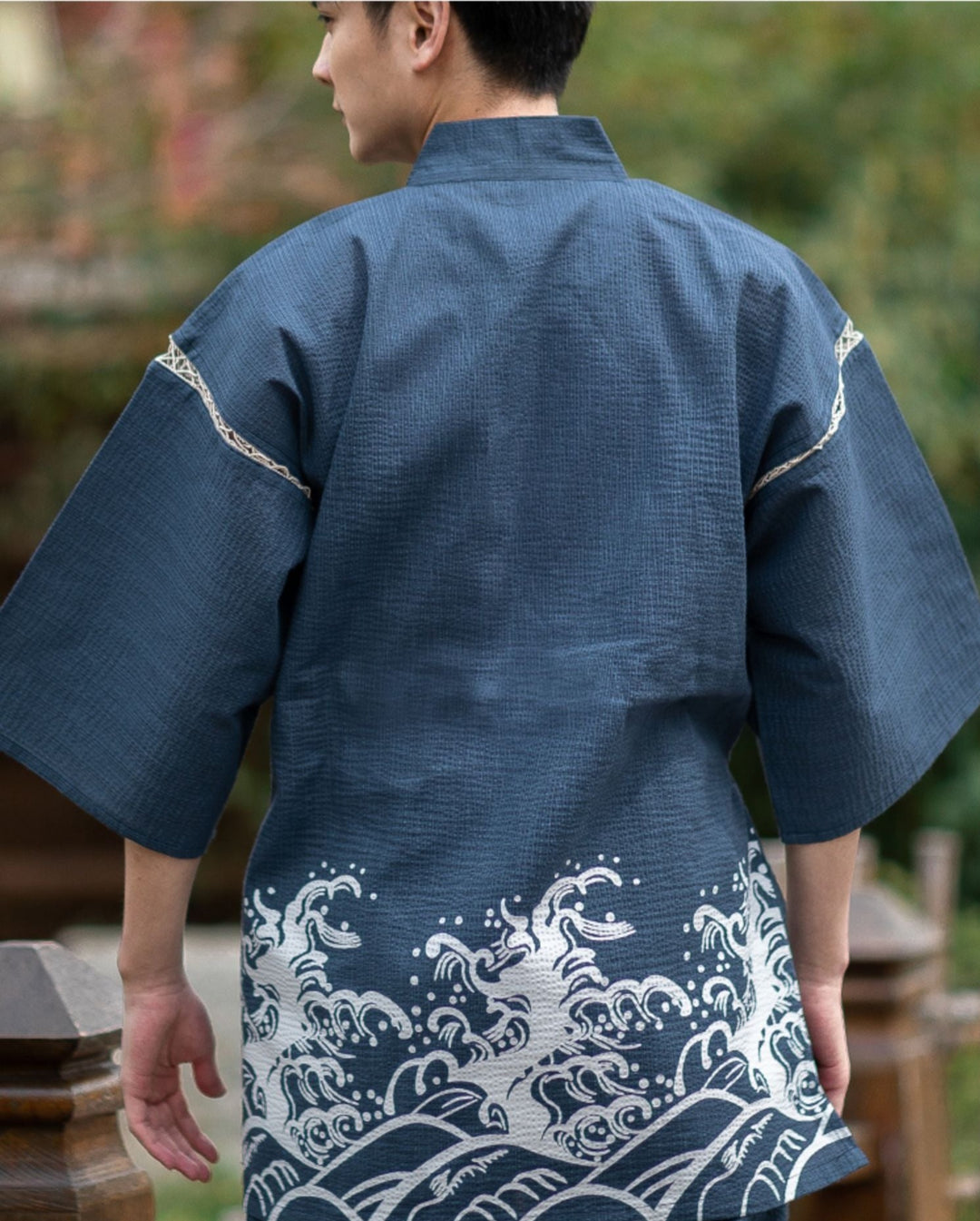 Blue Wave Print Jinbei Homewear Set | Zen Breaker Blue Wave Print Jinbei Homewear Set | Zen Breaker