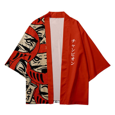Red Daruma Kimono Shirt