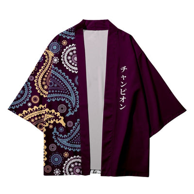 Full Purple Cashew Kimono Shirt