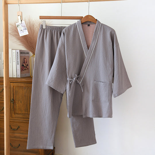 BAKUNE Pajamas Gauze 新品未使用S BAKUNE Pajamas Gauze 上下セット（前開き長袖・ロングパンツ