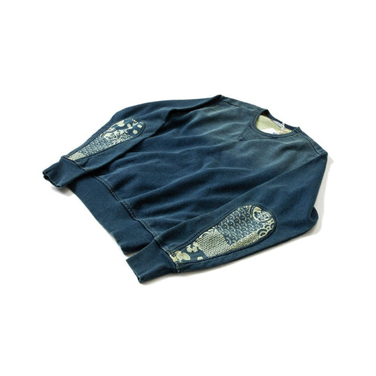 Indigo Japanese Motif Sweatshirt | Zen Breaker