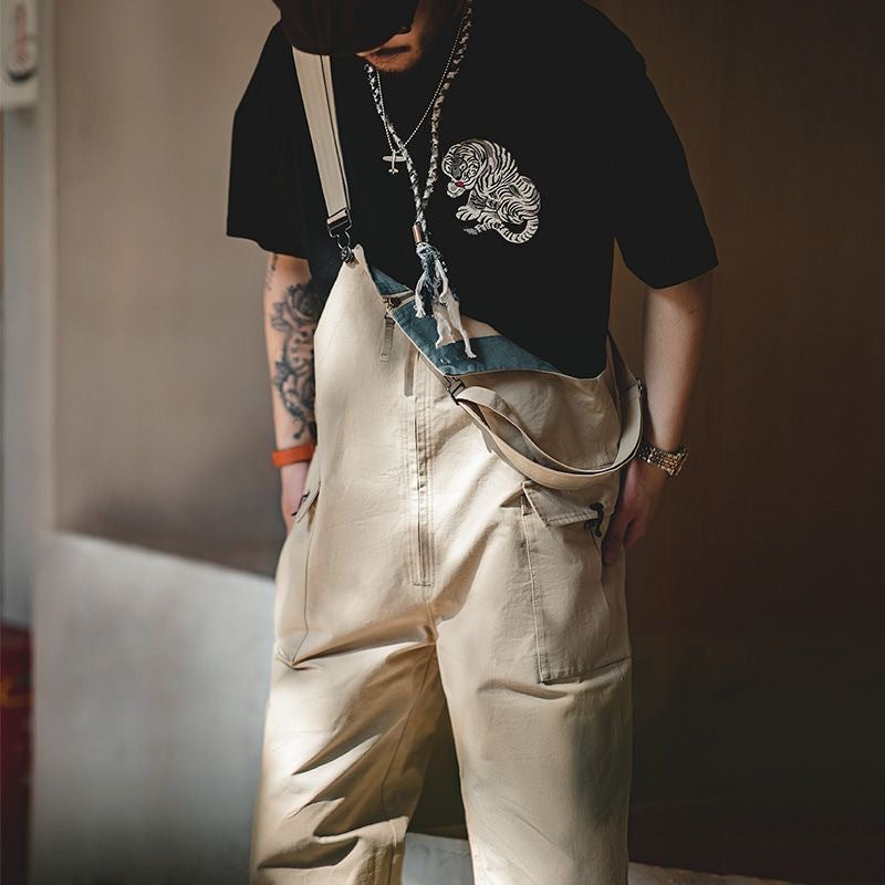 Men's Khaki Streetwear Overalls | Zen Breaker