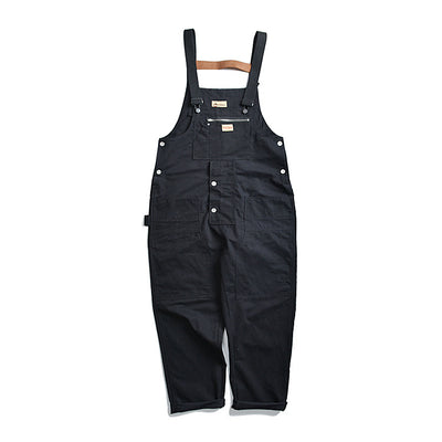 Multi-Pocket Cargo Overalls Black