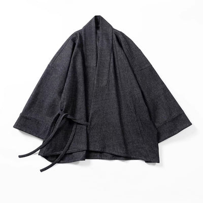 Side-Fastening Wool Kimono Jacket