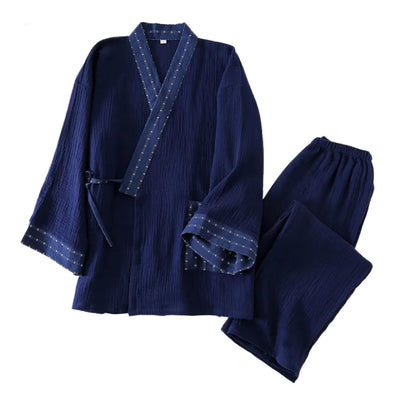Striped Patchwork Jinbei Pajamas Set