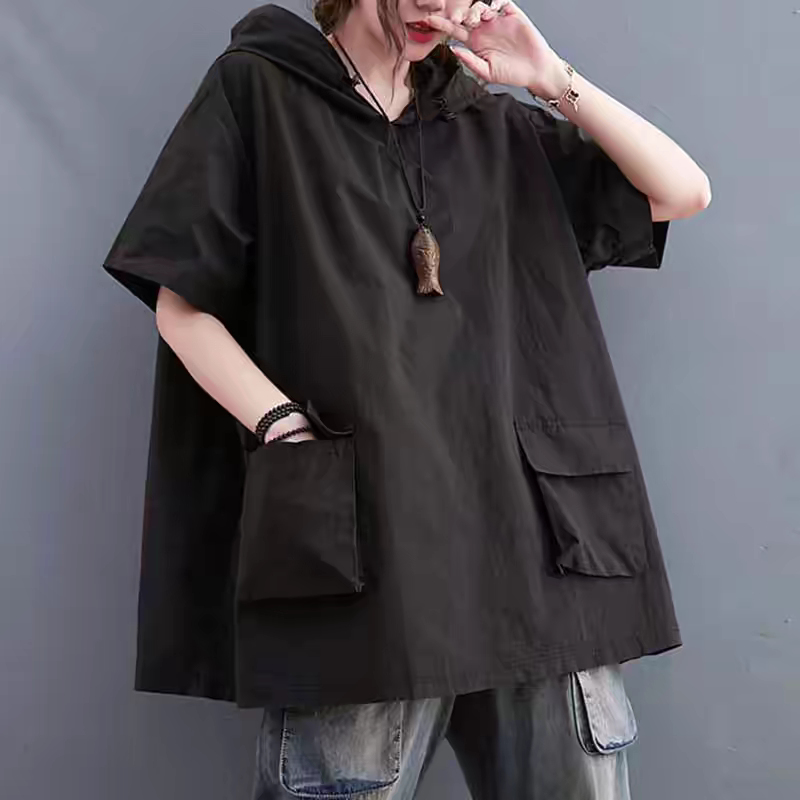 Oversized Hoodie Plus Size Short Sleeve Hoodie Dress Plus Size