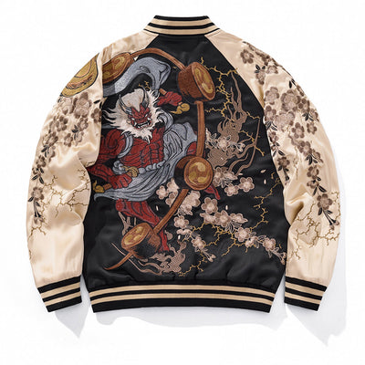 Embroidered jacket with traditional design on a white background