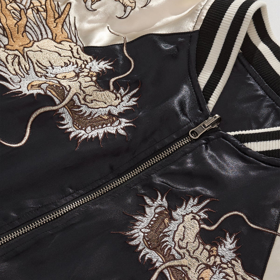 Tiger-Dragon Embroidery Sukajan Jacket | Zen Breaker