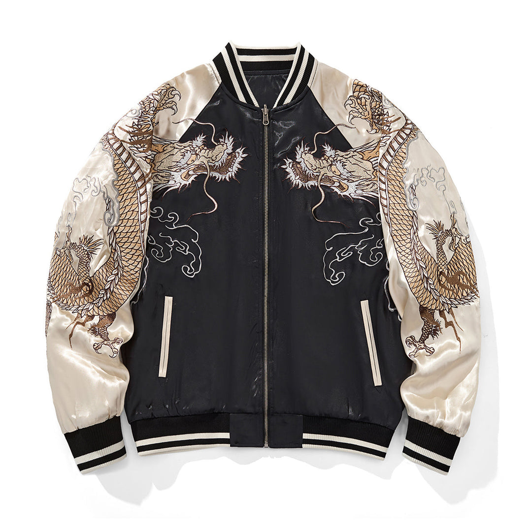 Tiger-Dragon Embroidery Sukajan Jacket | Zen Breaker