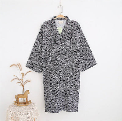 Unisex Japanese Wave Pajamas Kimono Robe - Kimura Fox