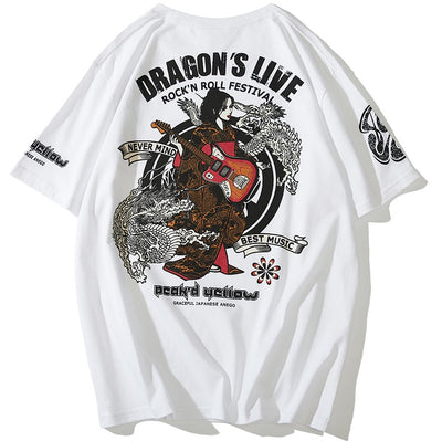 Dragon & Rock n Roll Geisha T-Shirt - Kimura Fox