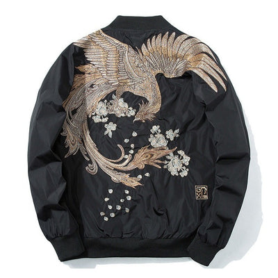 Phoenix Embroidery Bomber Jacket - Zen Breaker