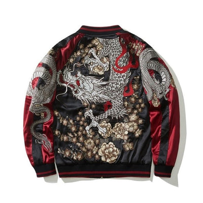 Reversible Dragon Embroidery Sukajan Jacket - Zen Breaker