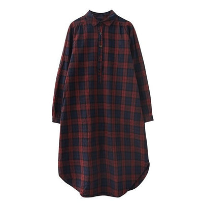 Classic Checked Baggy Long Dress