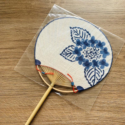 Indigo Paddle Hand Fan 【Blossom】 - Zen Breaker