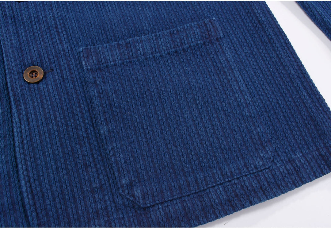 ジャケット・アウター 70s Shonghai french china indigo jacket Plant dyed Indigo French Worker Sashiko Organic Jacket – Badbowl