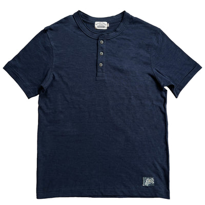 Indigo Henley Collar T-Shirt - Zen Breaker