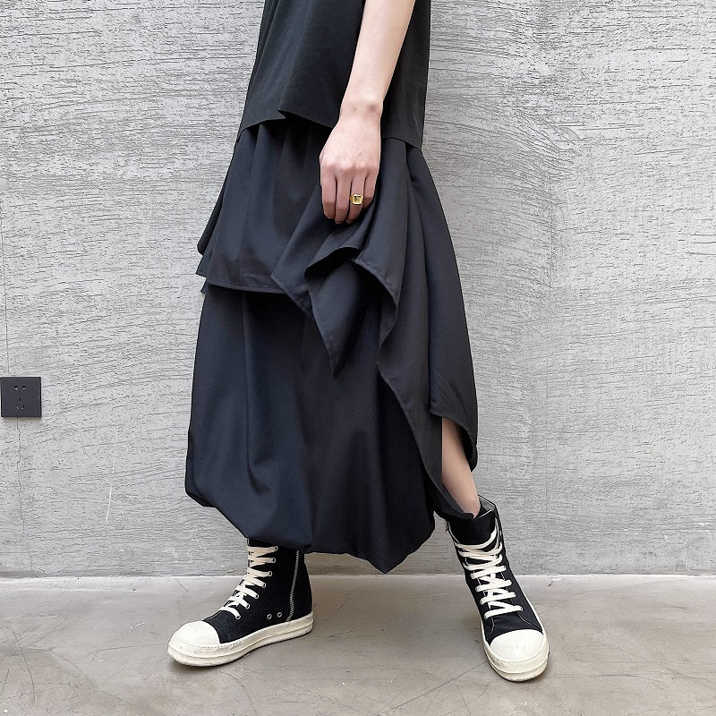 Black Irregular Skirt Pants | Zen Breaker