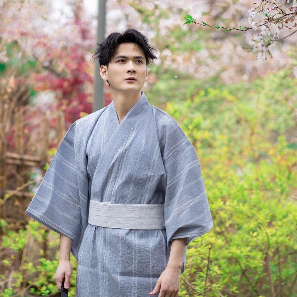 japanese dressing gown mens Kureaily Japanese Couples Robe And Kimono Men's Large Size Lace Up Hanbok Yukata Sweating Clothes Summer Sleepwear
