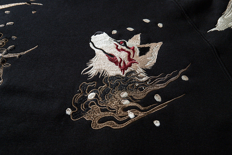 Nine Tailed Fox Embroidery Hoodie | Zen Breaker