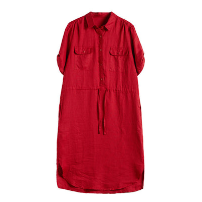 Short Sleeves Summer linen Blend Dress - Zen Breaker