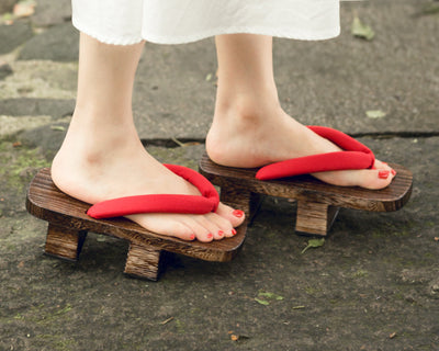 Kimono Wooden Sandals 【Basic Red】