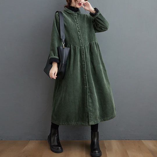 maxi corduroy dress womens Maxi Corduroy Trench Coat